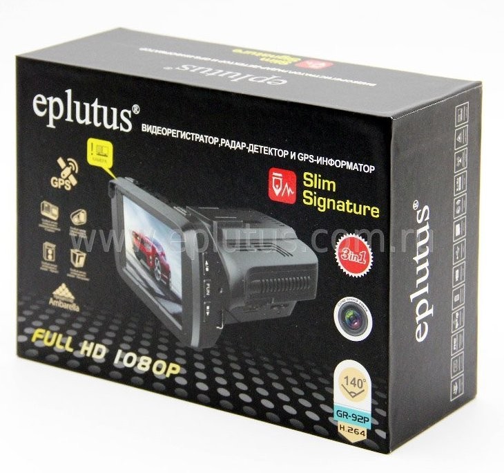Автомобильный GPS видеорегистратор с радар детектором Eplutus GR-92Р Signature