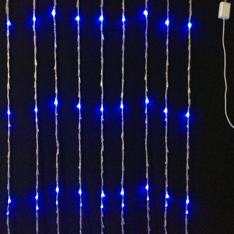Гирлянда штора "Водопад" 3х3 м светодиодная, падающие капли 640 LED