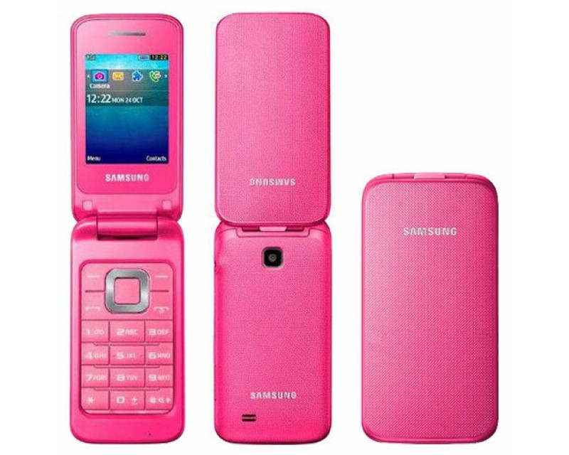 Мобильный кнопочный телефон Samsung  GT-C3520 раскладушка Розовый