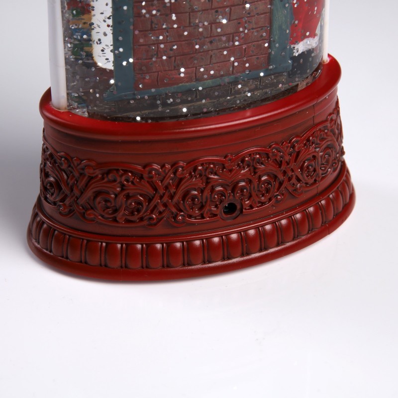 Свeтoдиoдный светильник "Свечa Дед Мороз" 24х12 см cнежный виxрь c музыкой