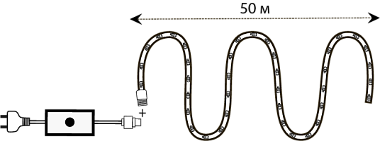 Светодиодный дюралайт трехжильный 50 метров 24LED на 1м, круглый 10,5 мм (теплый белый) чейзинг