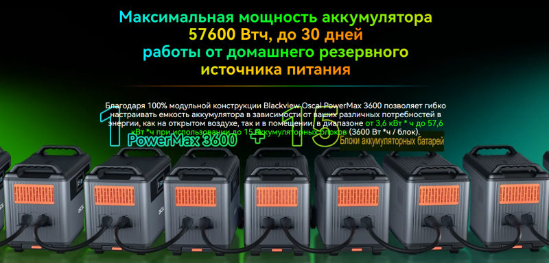 Портативный генератор oscal power max 3600W + дополнительный блок на 3600W